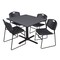 Cain Cain Square Table & Chair Set, Wood, Metal, Polypropylene Top TB4848GY44BK - alternate 1